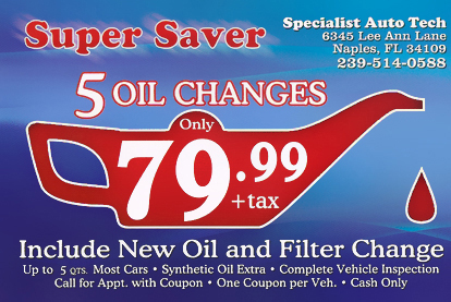 Auto Repair Shop Coupons - Naples, FL - Specialist Auto Tech 